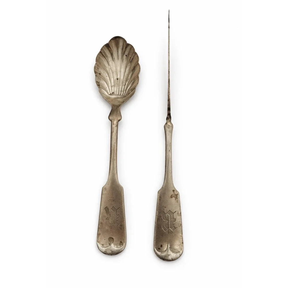 Hotchkiss Schreuder Alaska Silverplate Spoon Butter Knife Mono‎ R